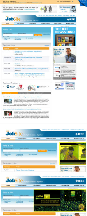 IEEE Job Site Banner & Page Peel Ads